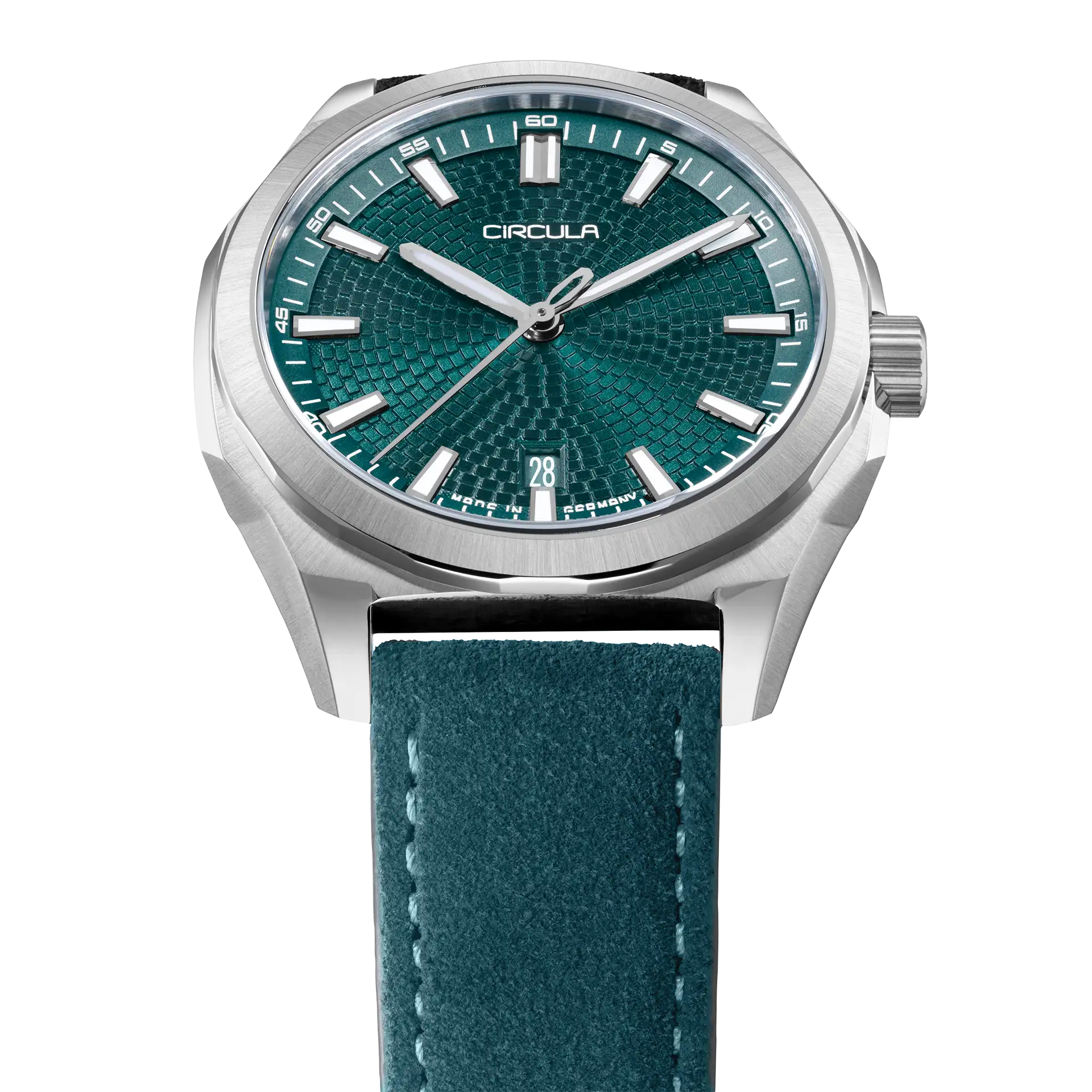 Facet 41 Petrol - Suede Strap