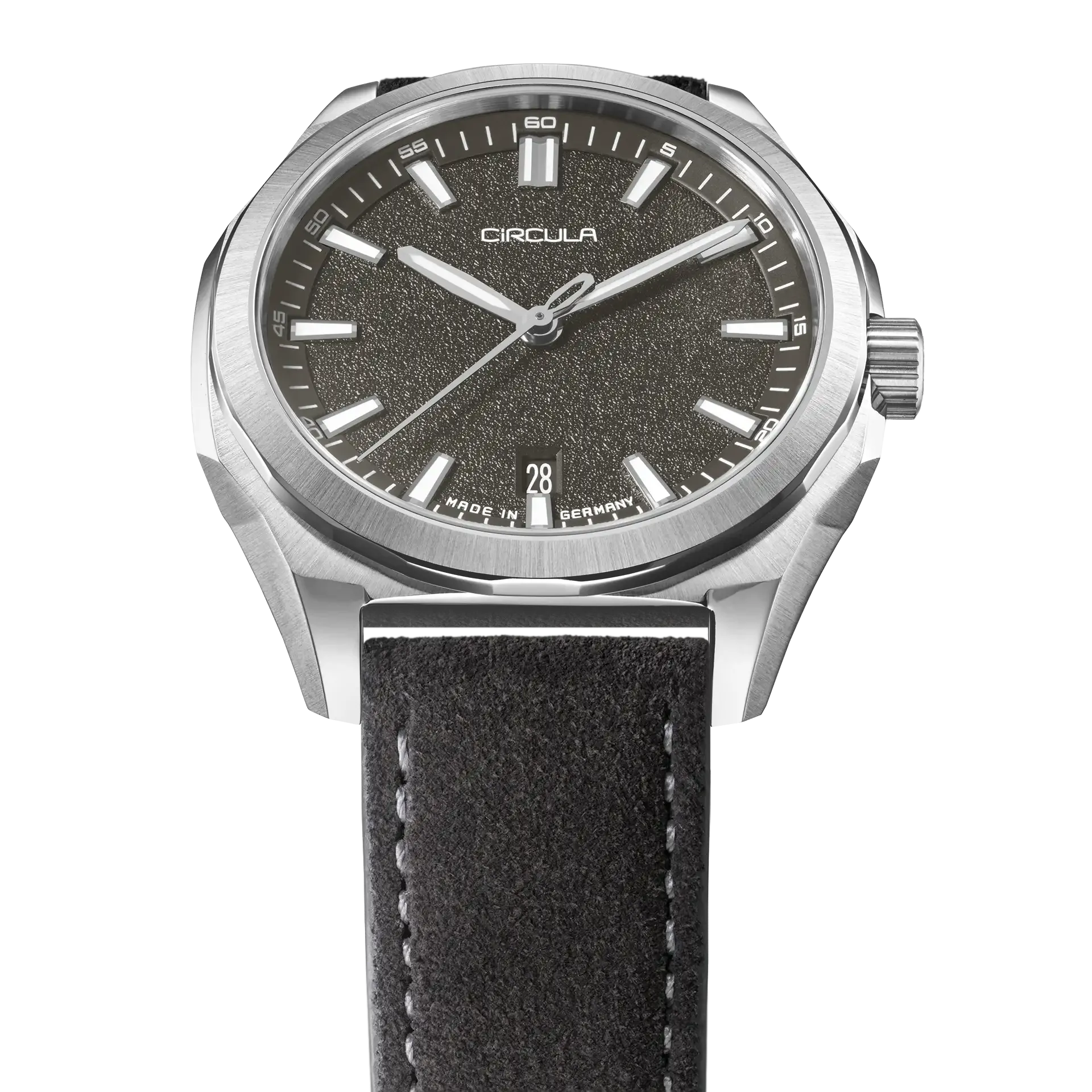 Facet 41 Anthracite - Suede Strap