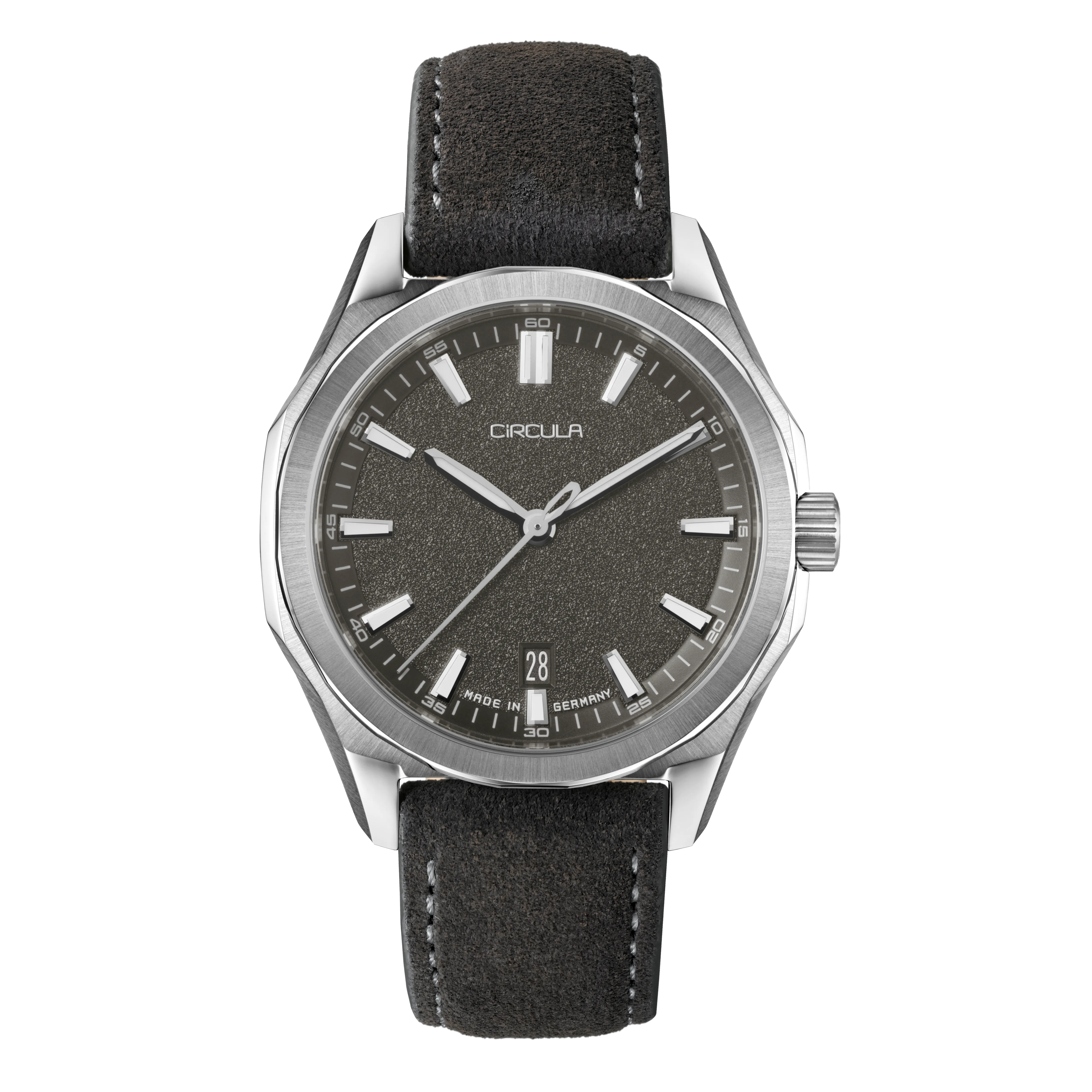 Facet 41 Anthracite - Suede Strap