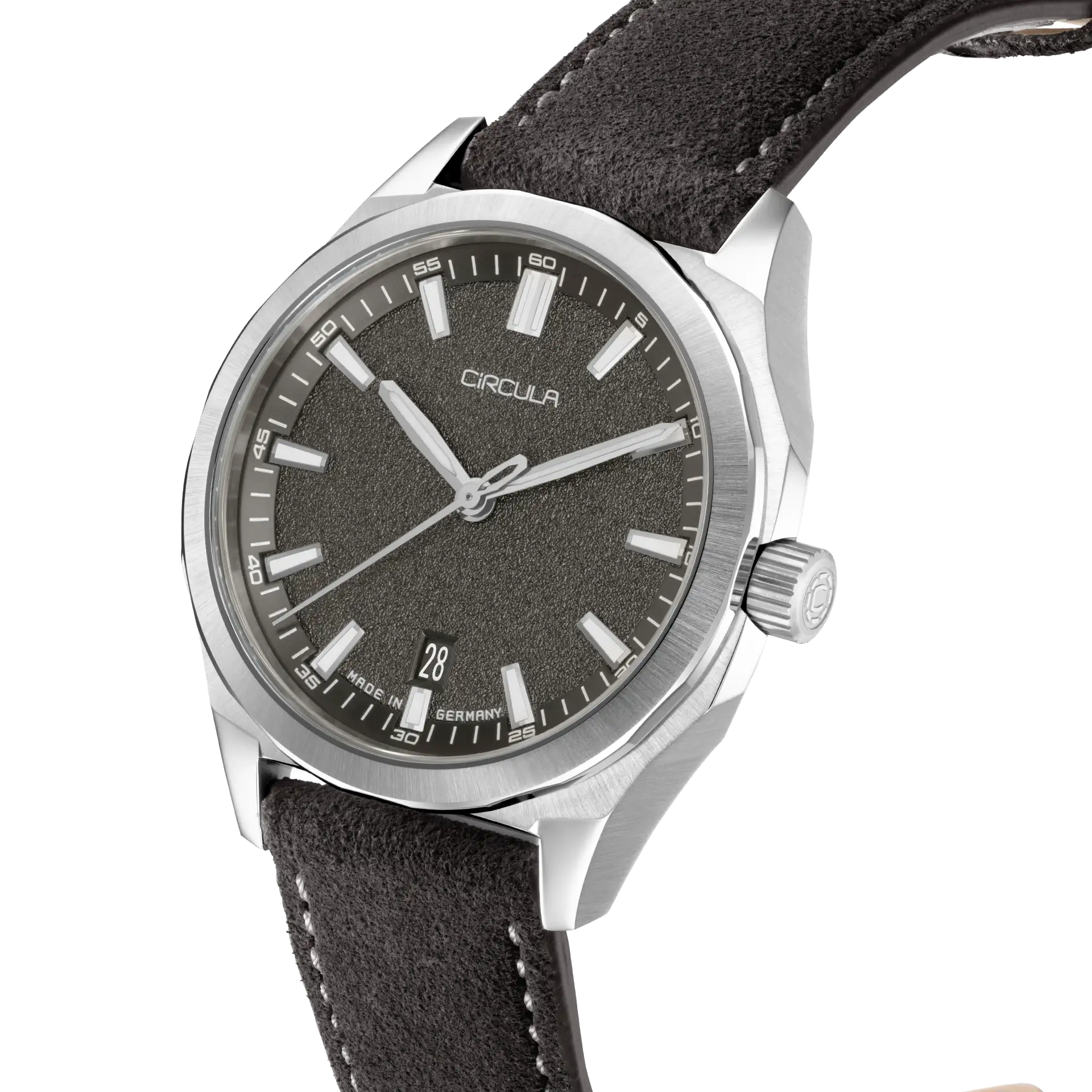 Facet 41 Anthracite - Suede Strap