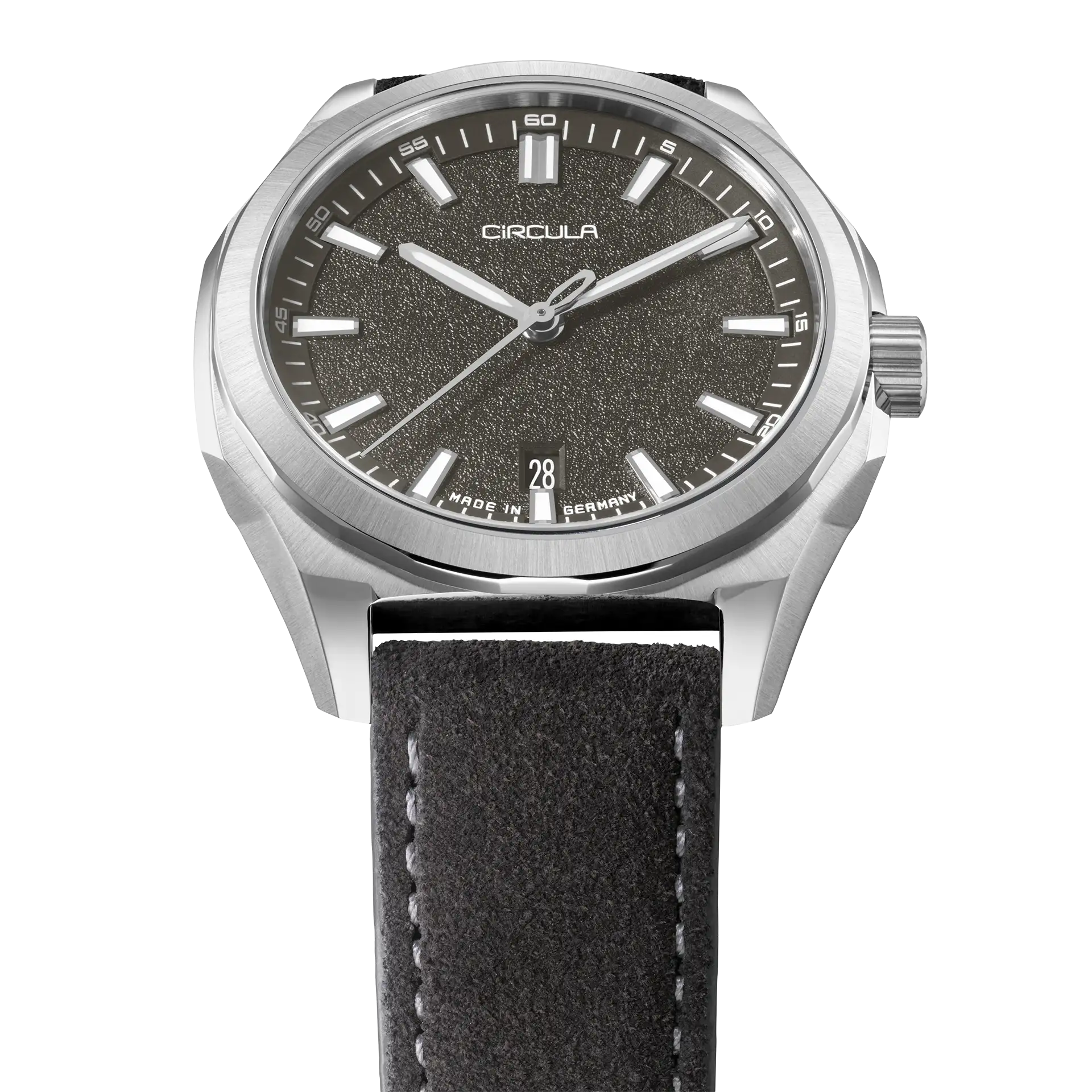 Facet 41 Anthracite - Suede Strap