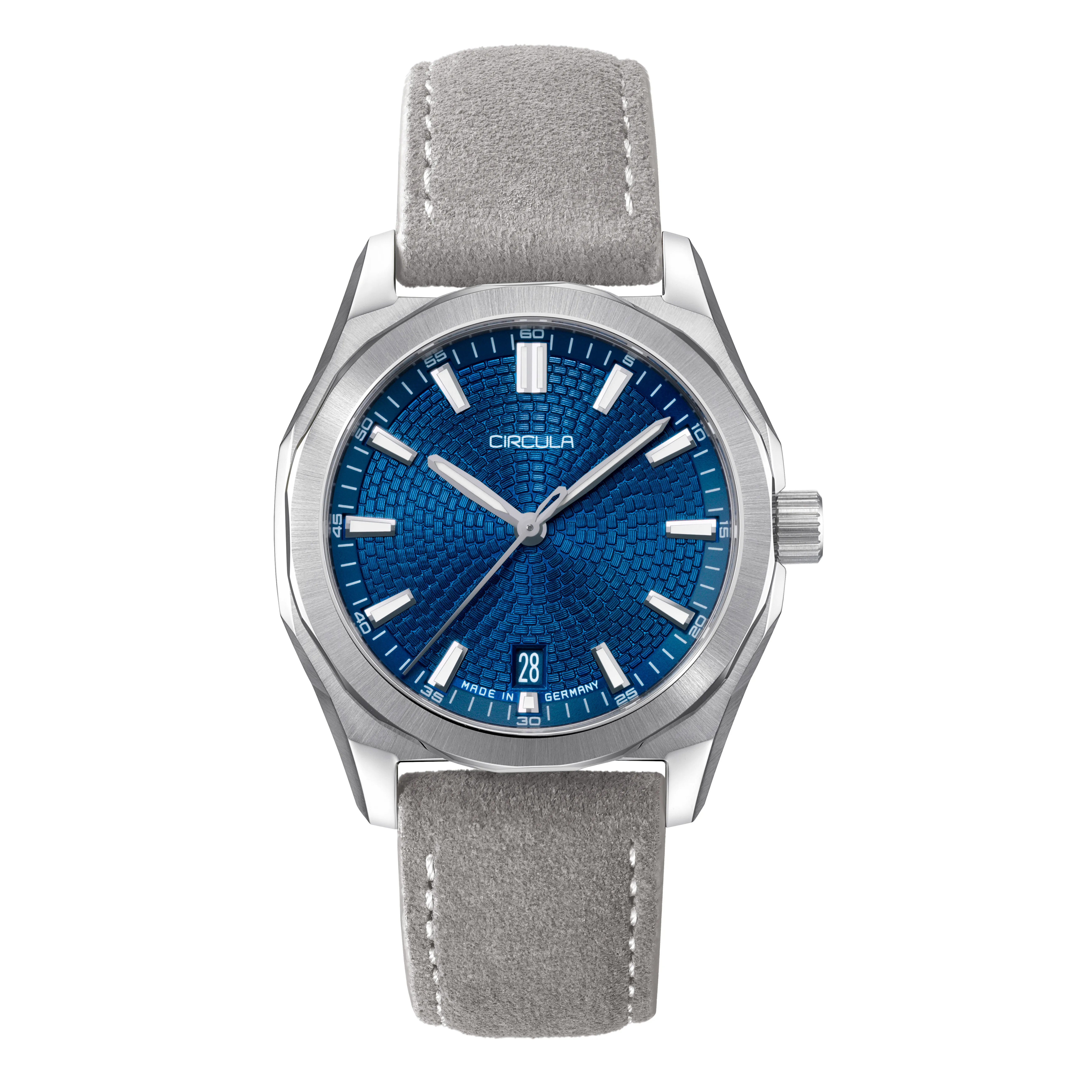 Facet 38 Blue - Suede Strap