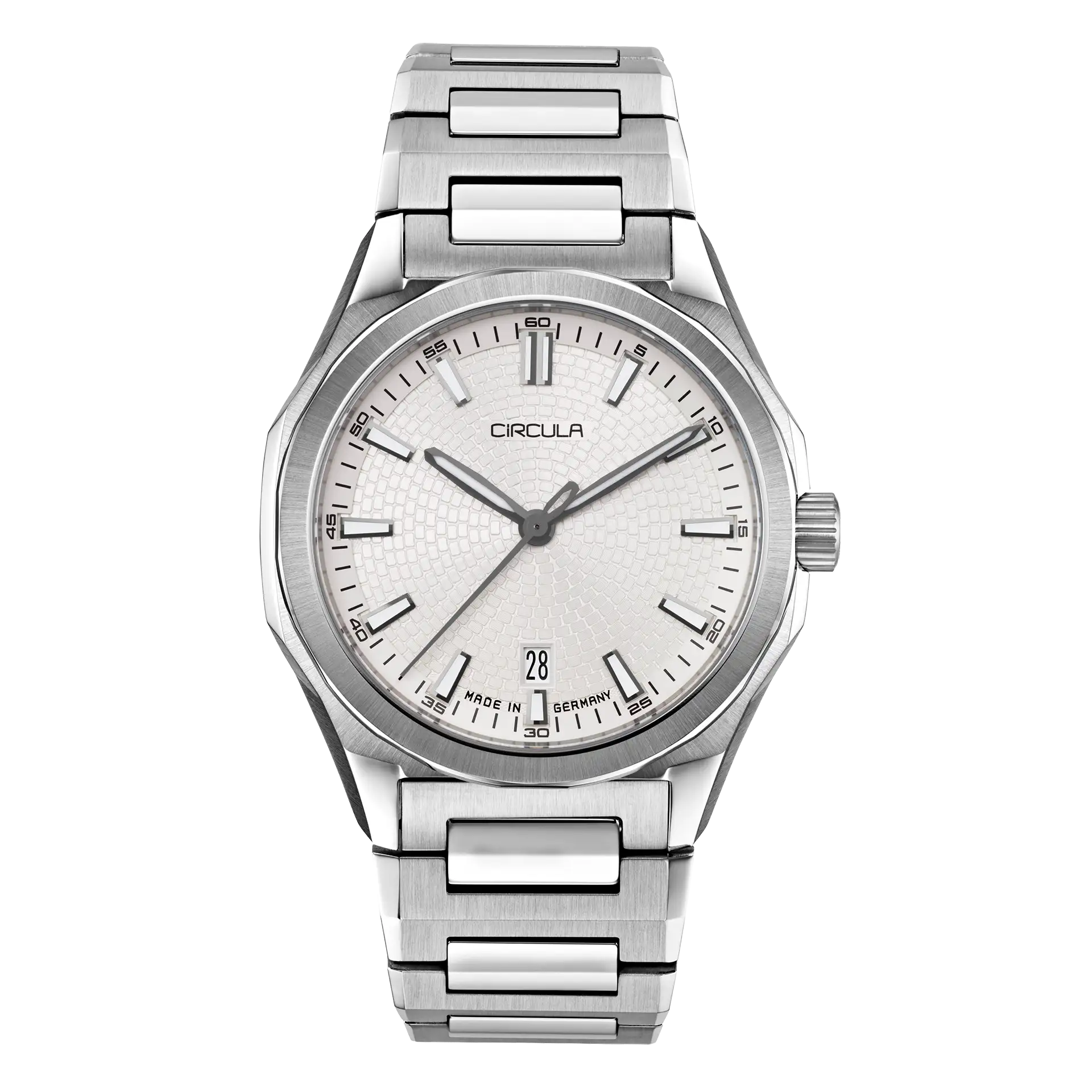 Facet 41 Snow - Steel Strap with Extension Folding Clasp
