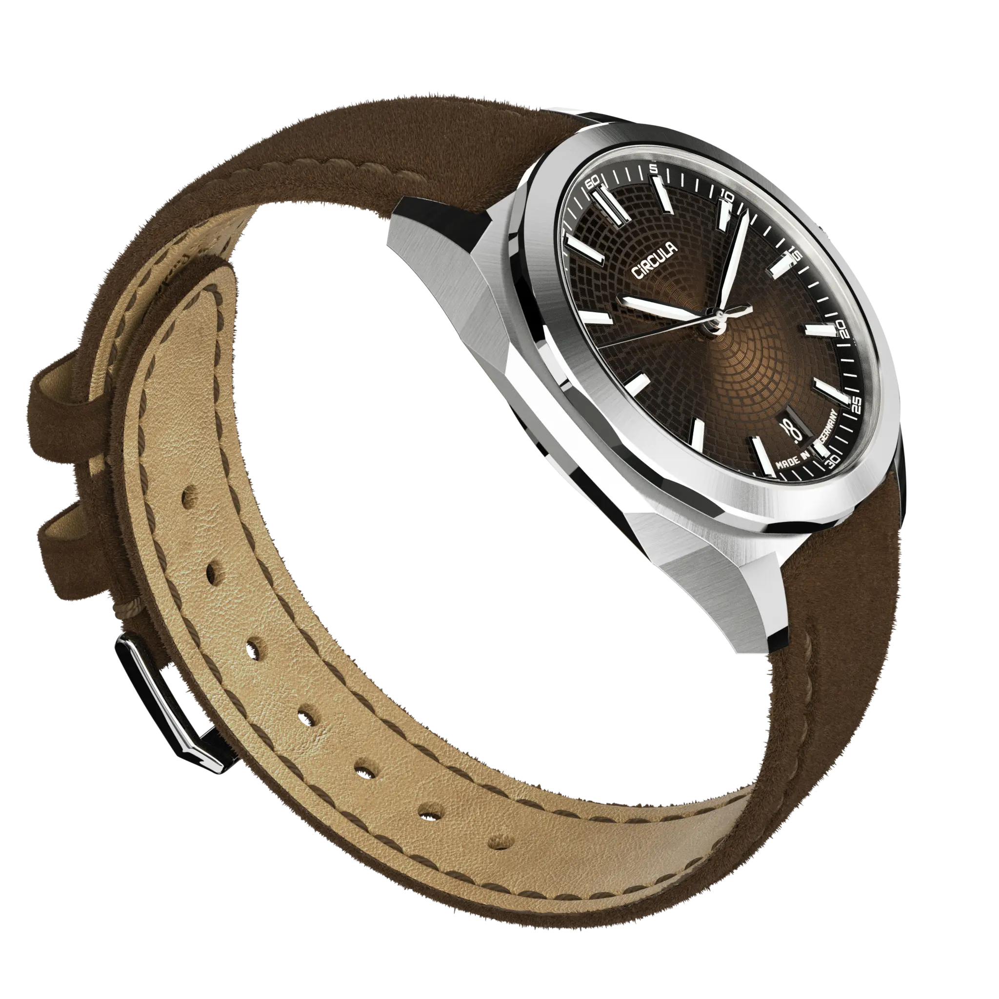 Facet Brown - Suede Strap