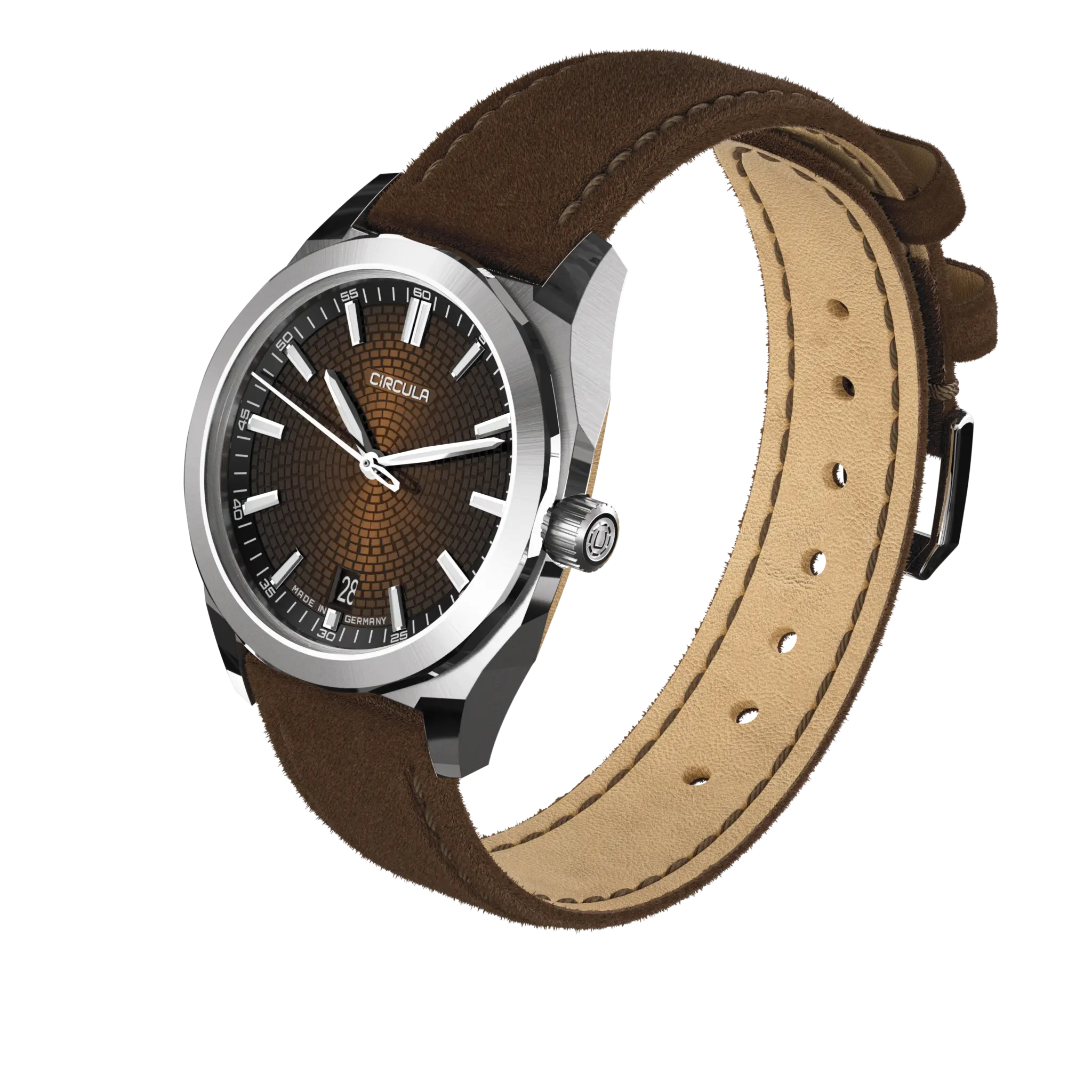 Facet Brown - Suede Strap