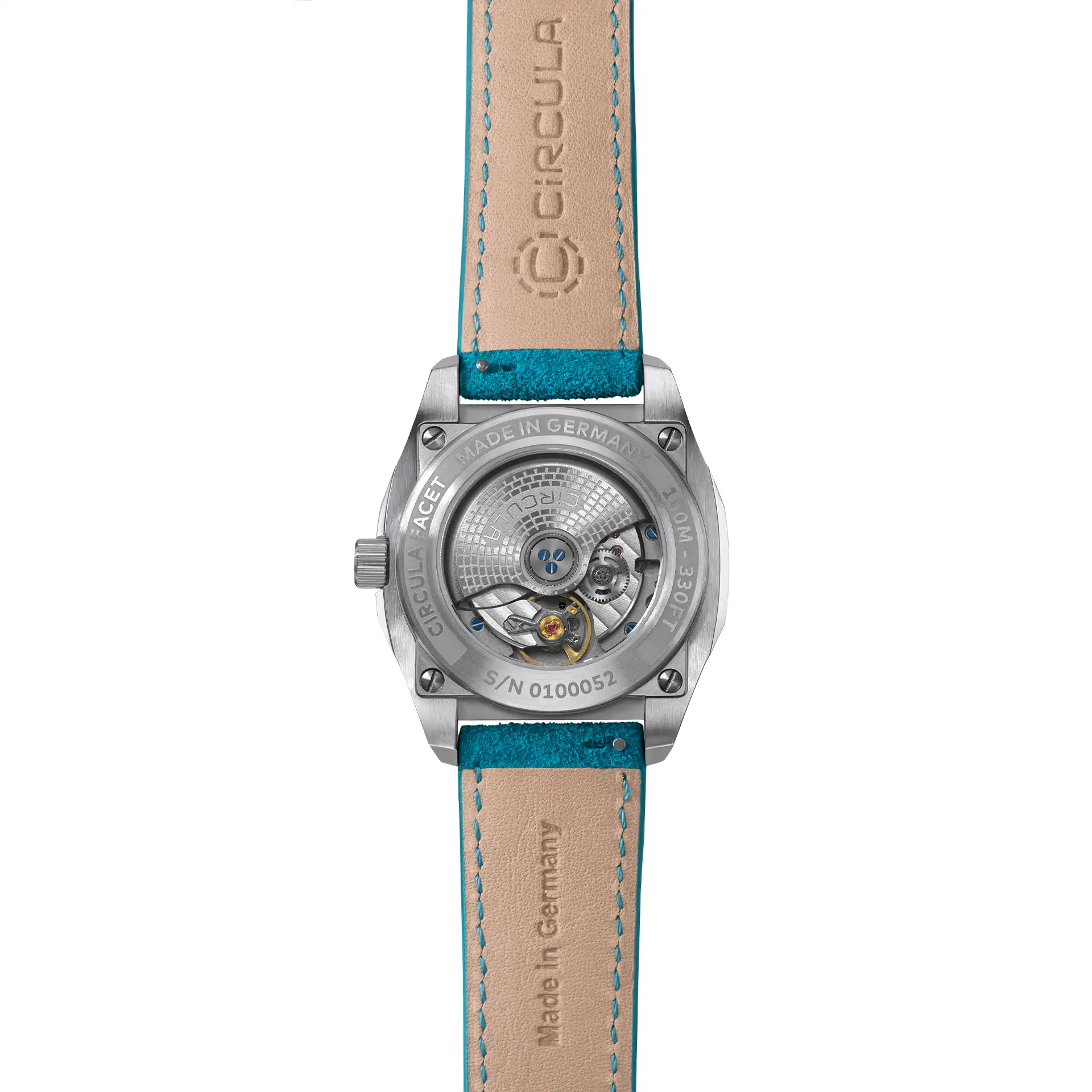 Facet 38 Turquoise- Suede Strap