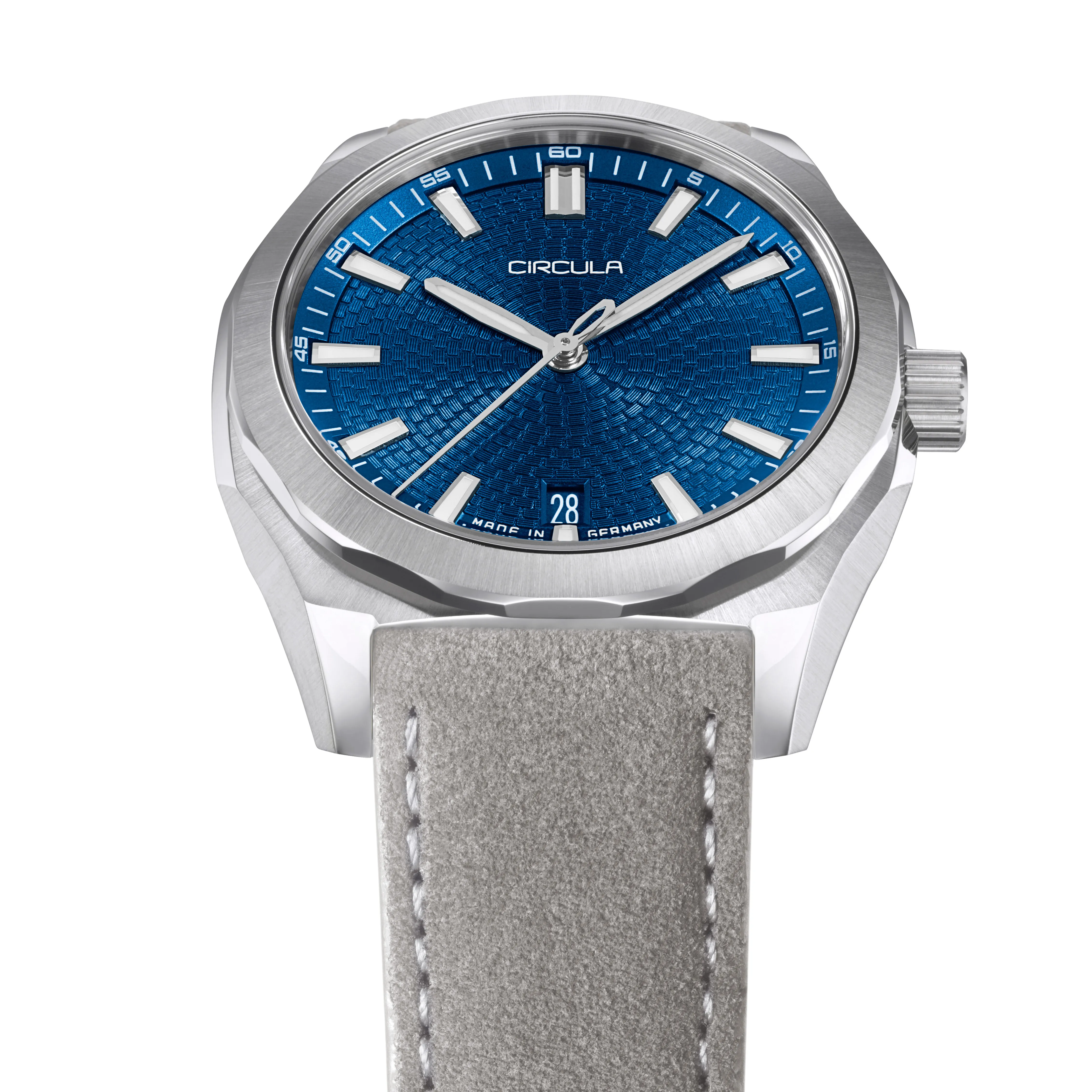 Facet 38 Blue - Suede Strap