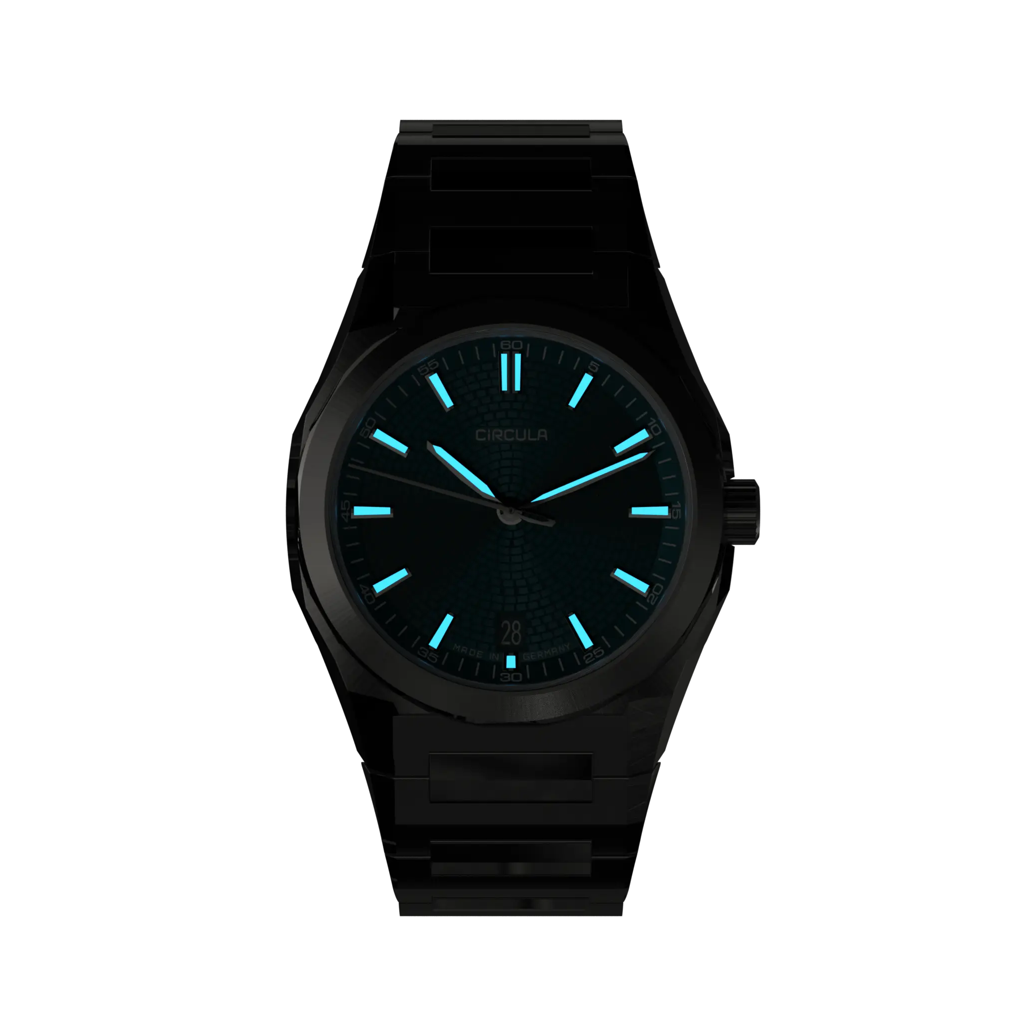 Facet 41 Petrol - Steel Strap with Butterfly Clasp