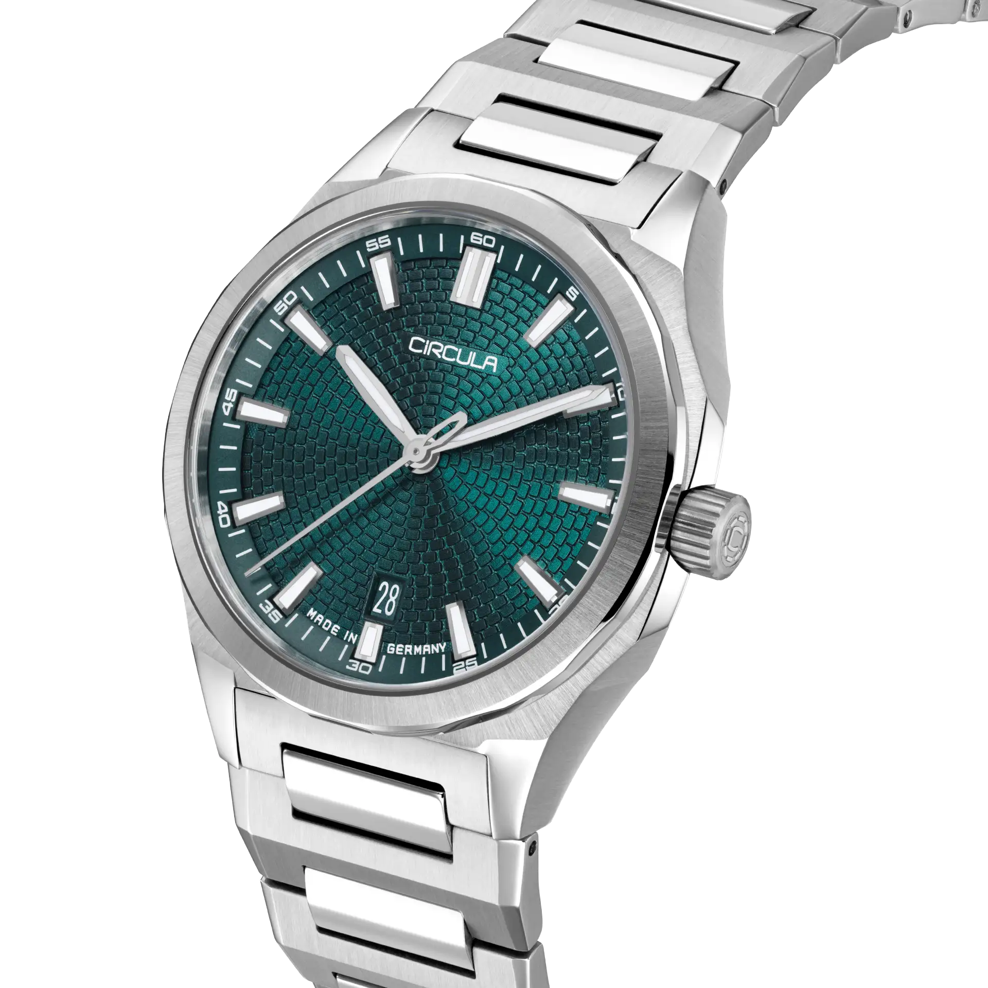 Facet 41 Petrol - Steel Strap with Butterfly Clasp
