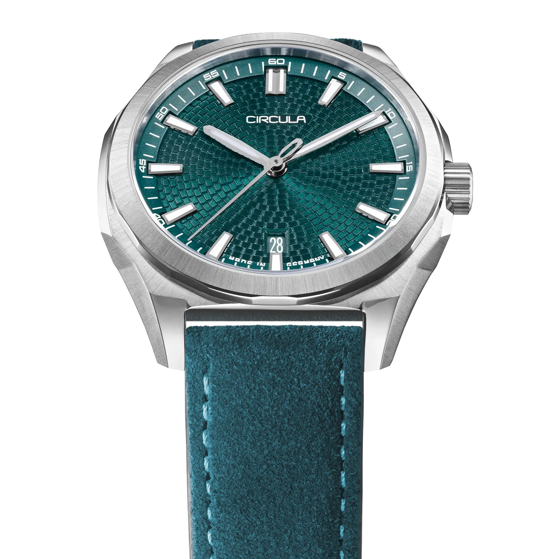 Facet 41 Petrol - Suede Strap