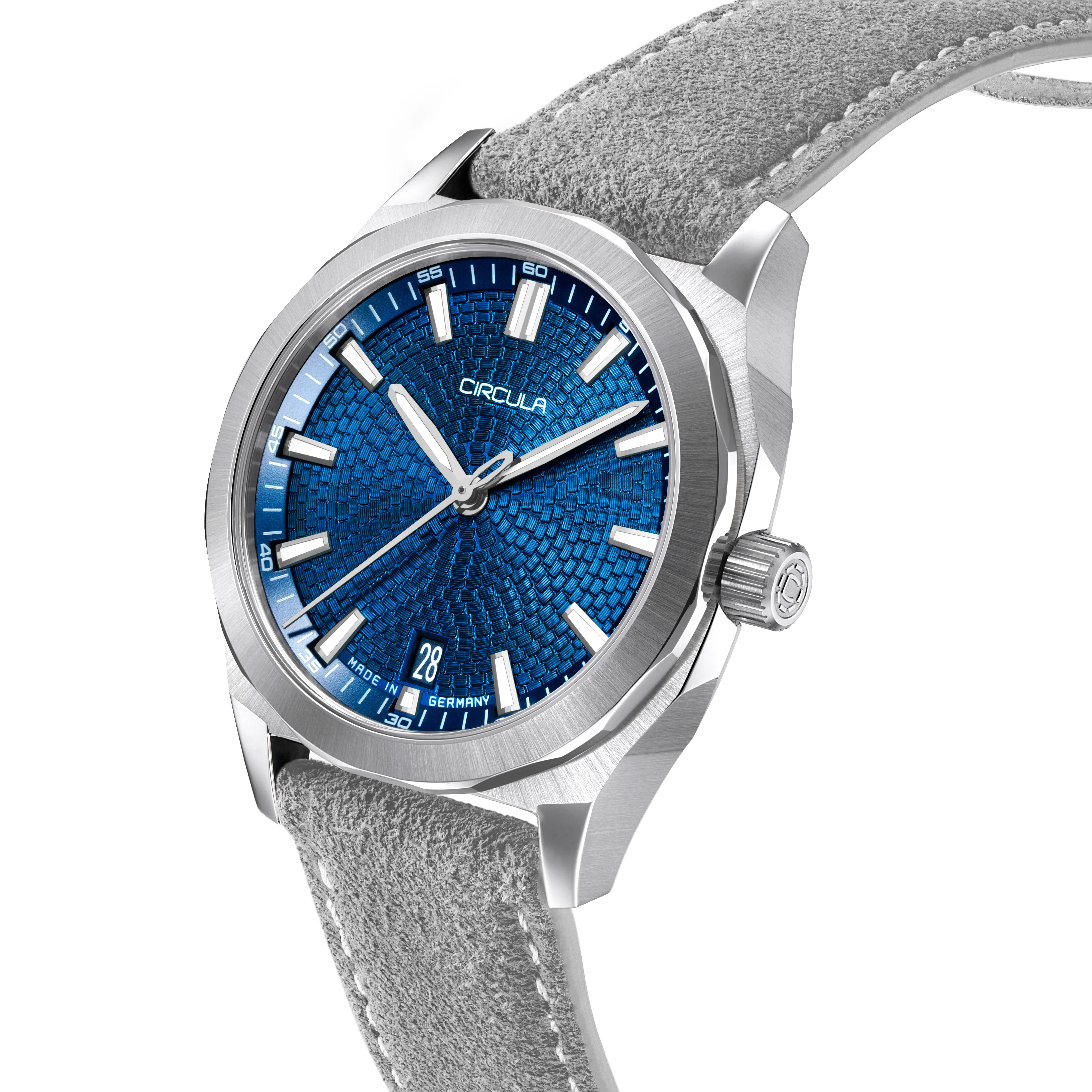 Facet 38 Blue - Suede Strap