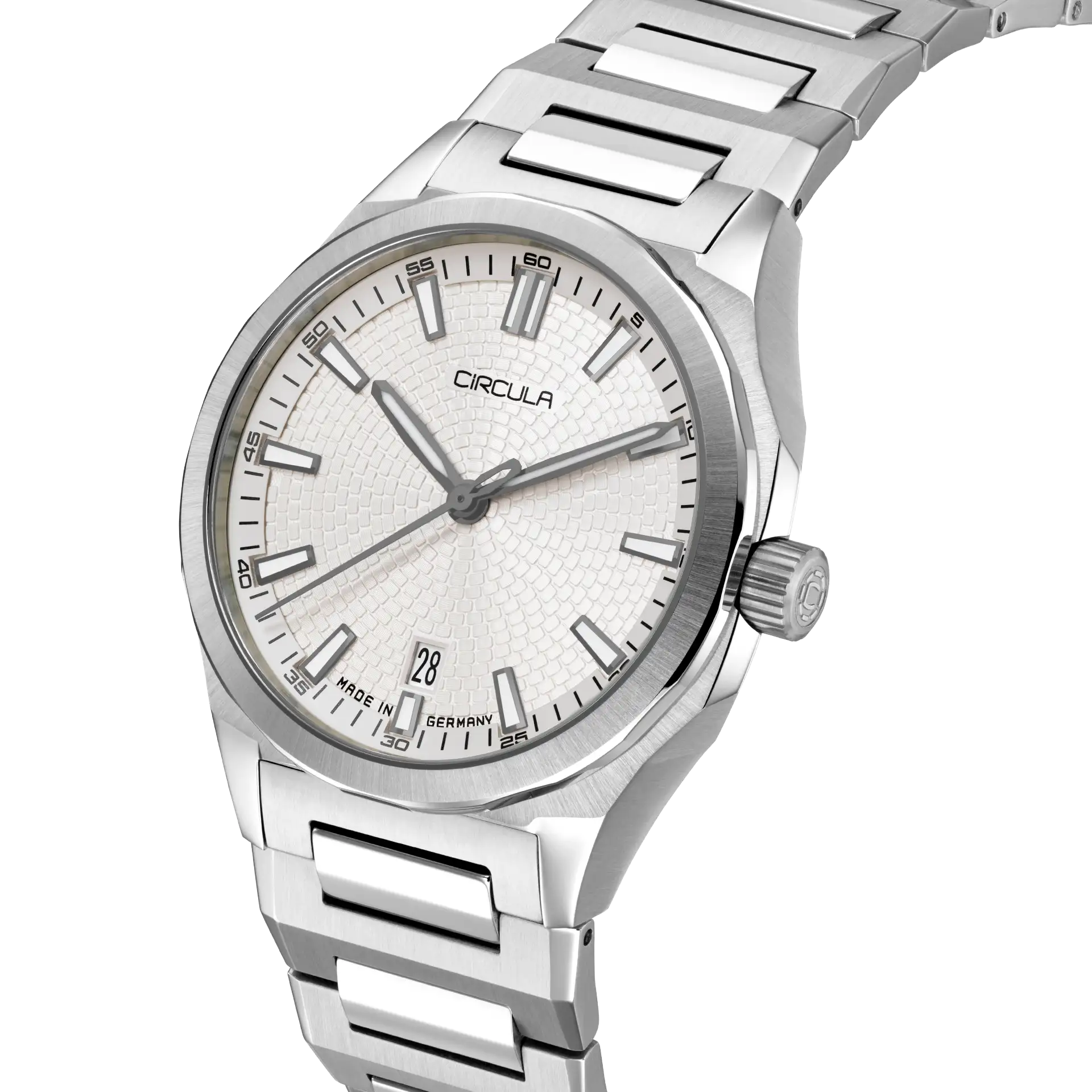 Facet 41 Snow - Steel Strap with Extension Folding Clasp