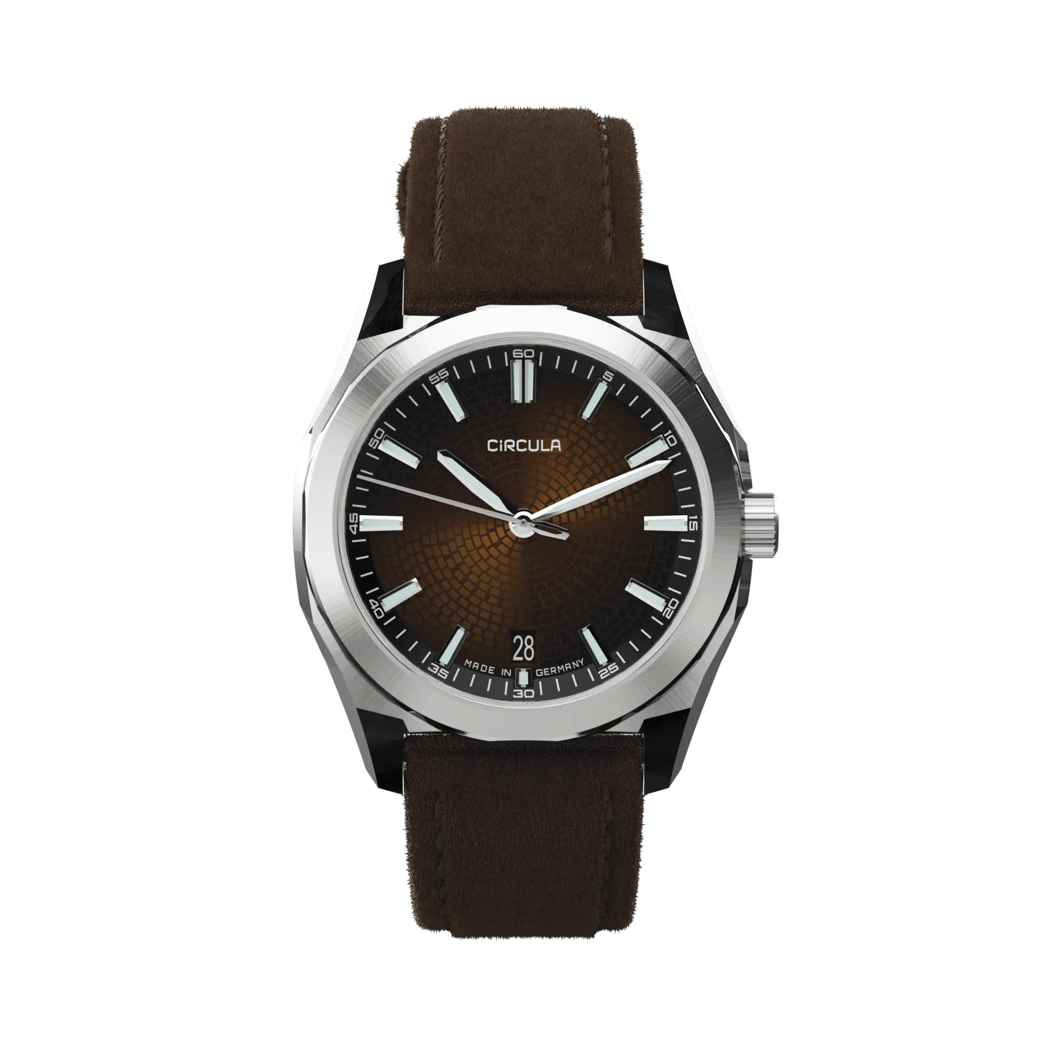 Facet Brown - Suede Strap