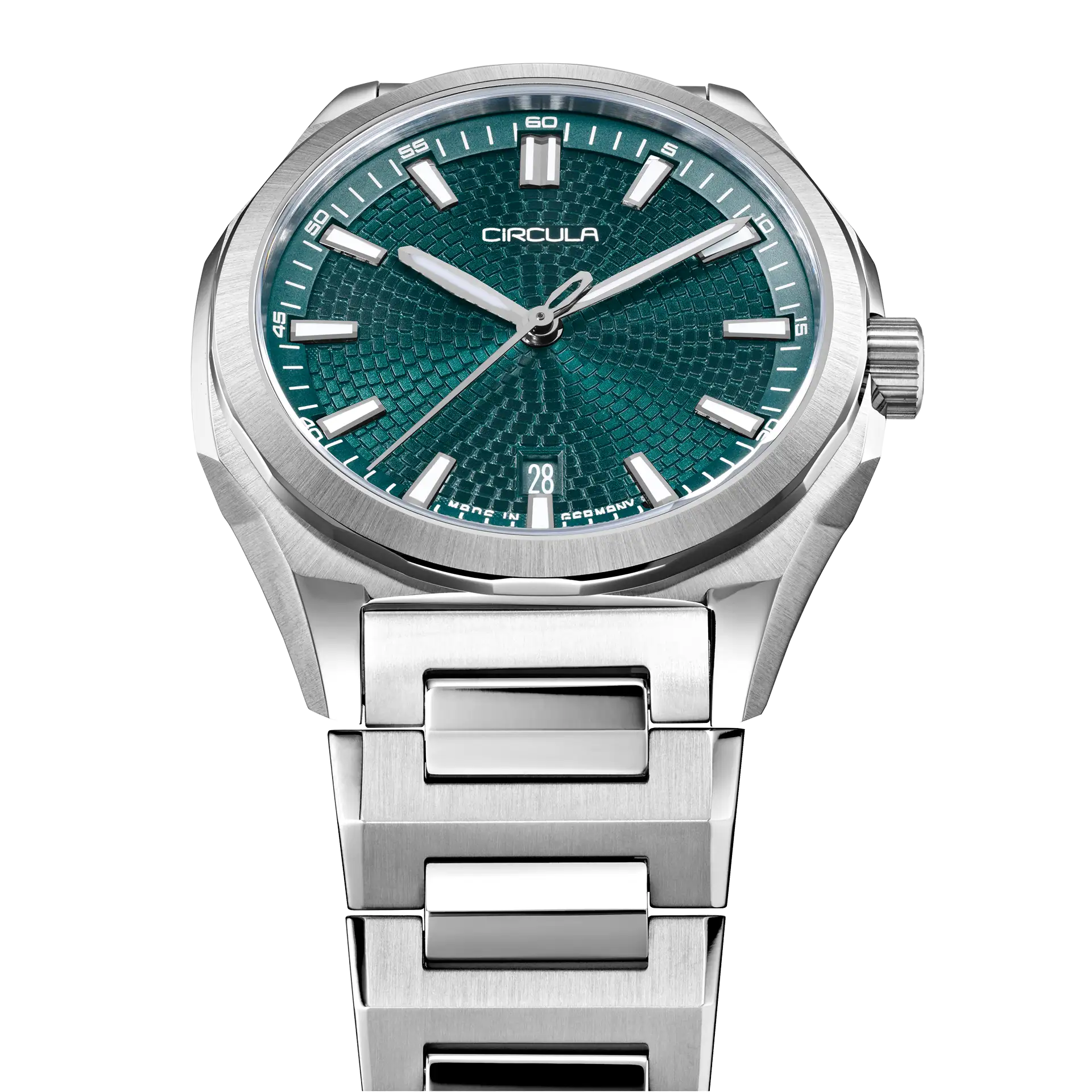 Facet 41 Petrol - Steel Strap with Butterfly Clasp