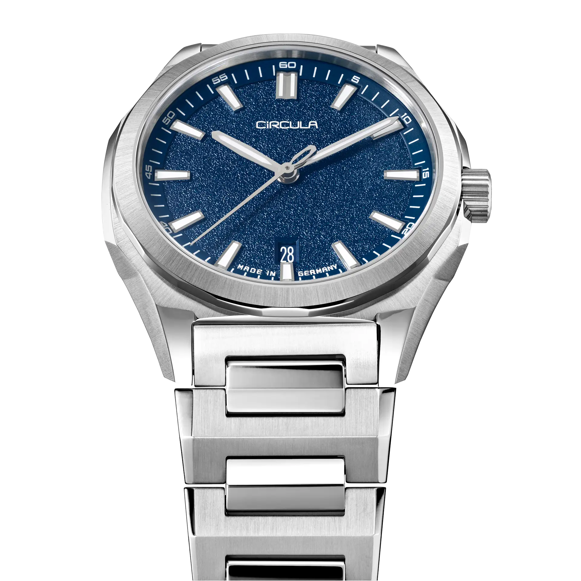 Facet 41 Blue - Steel Strap with Extension Folding Clasp