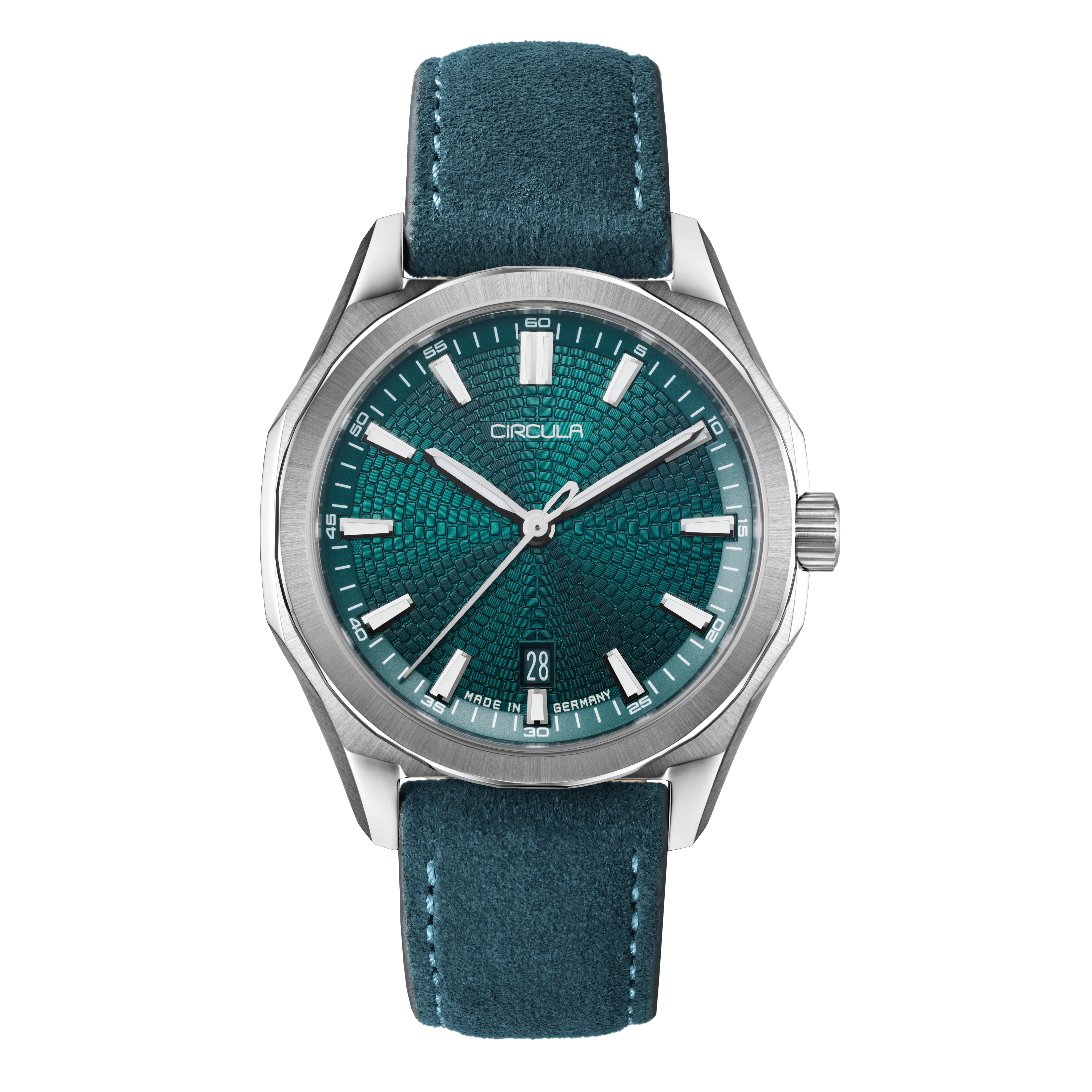 Facet 41 Petrol - Suede Strap