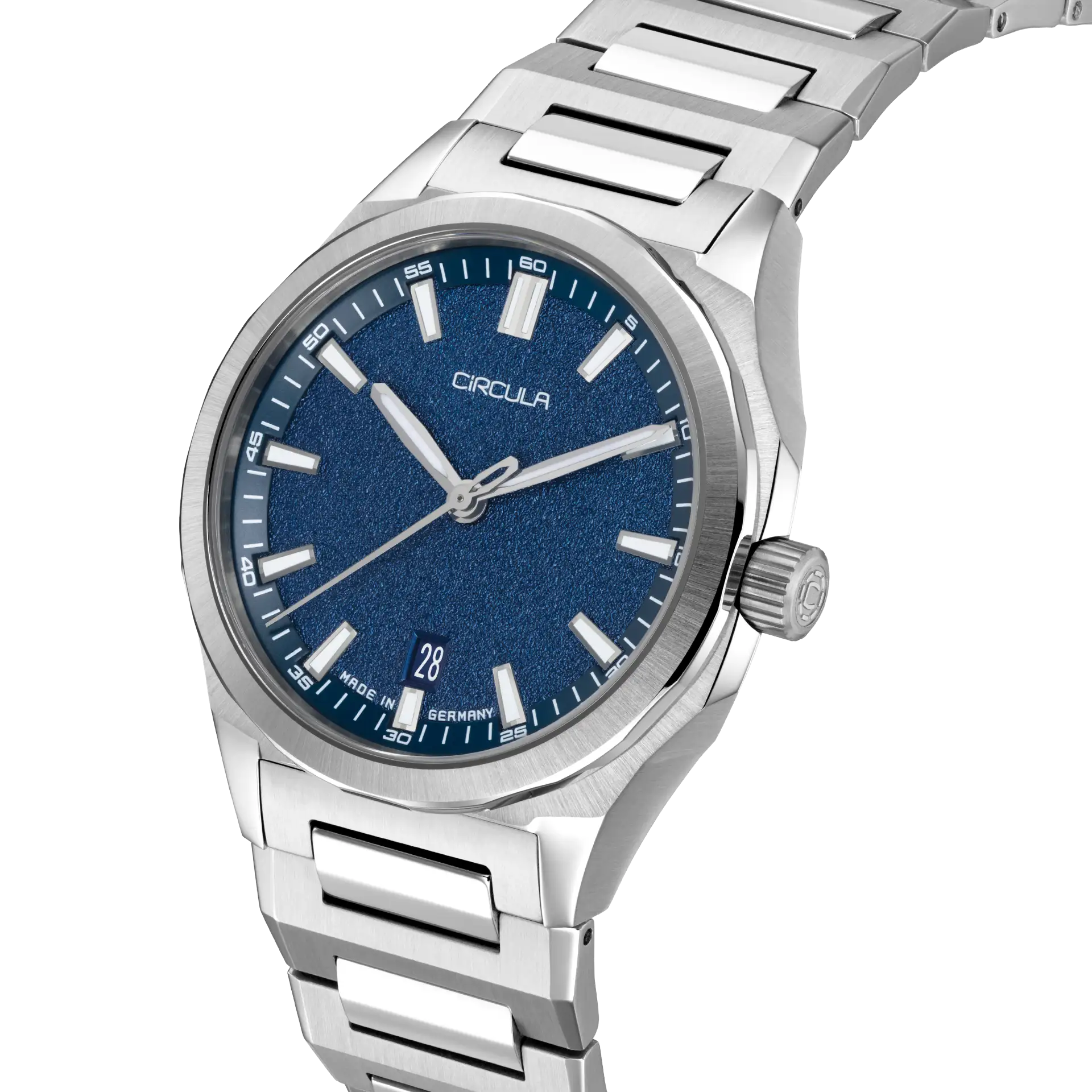 Facet 41 Blue - Steel Strap with Extension Folding Clasp