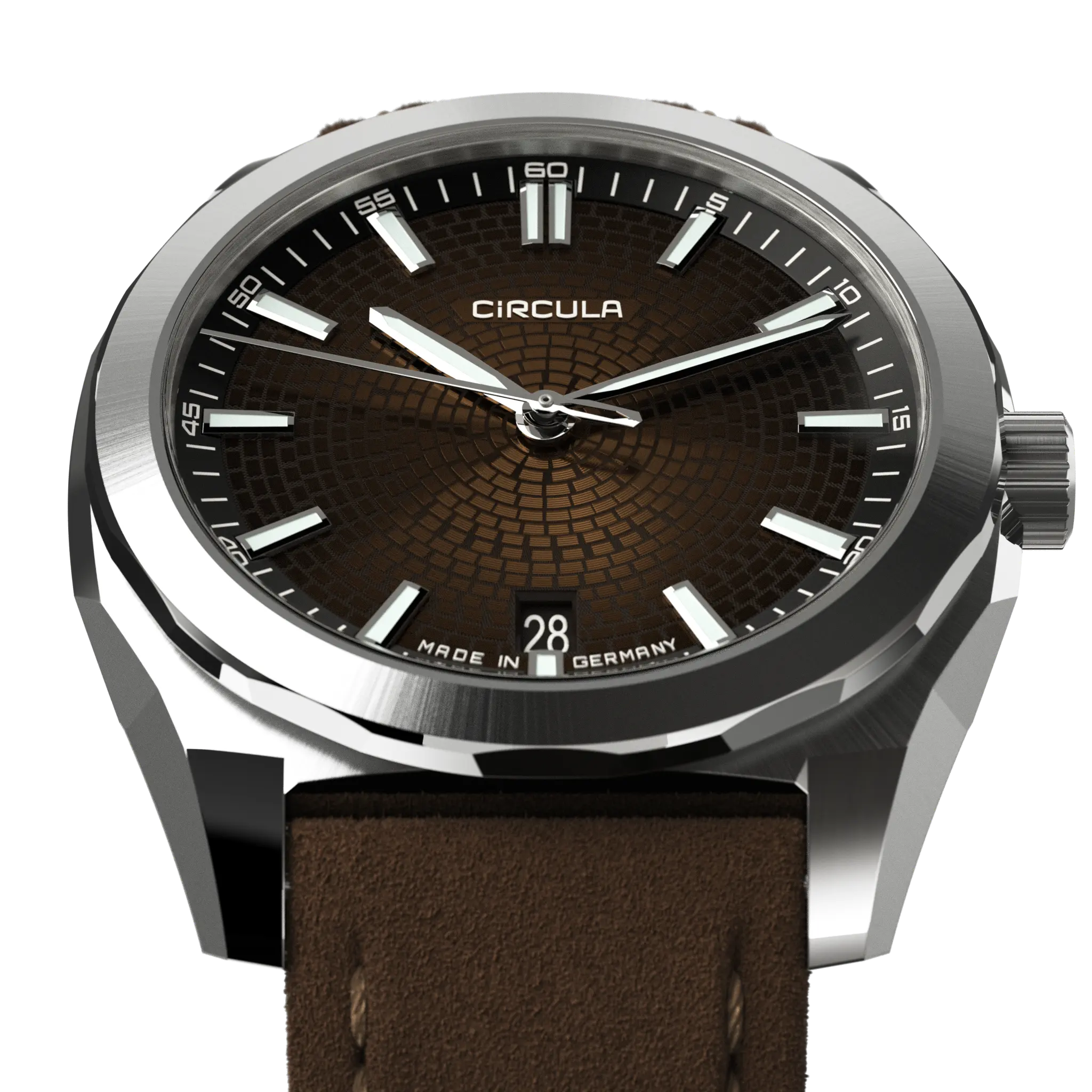 Facet Brown - Suede Strap