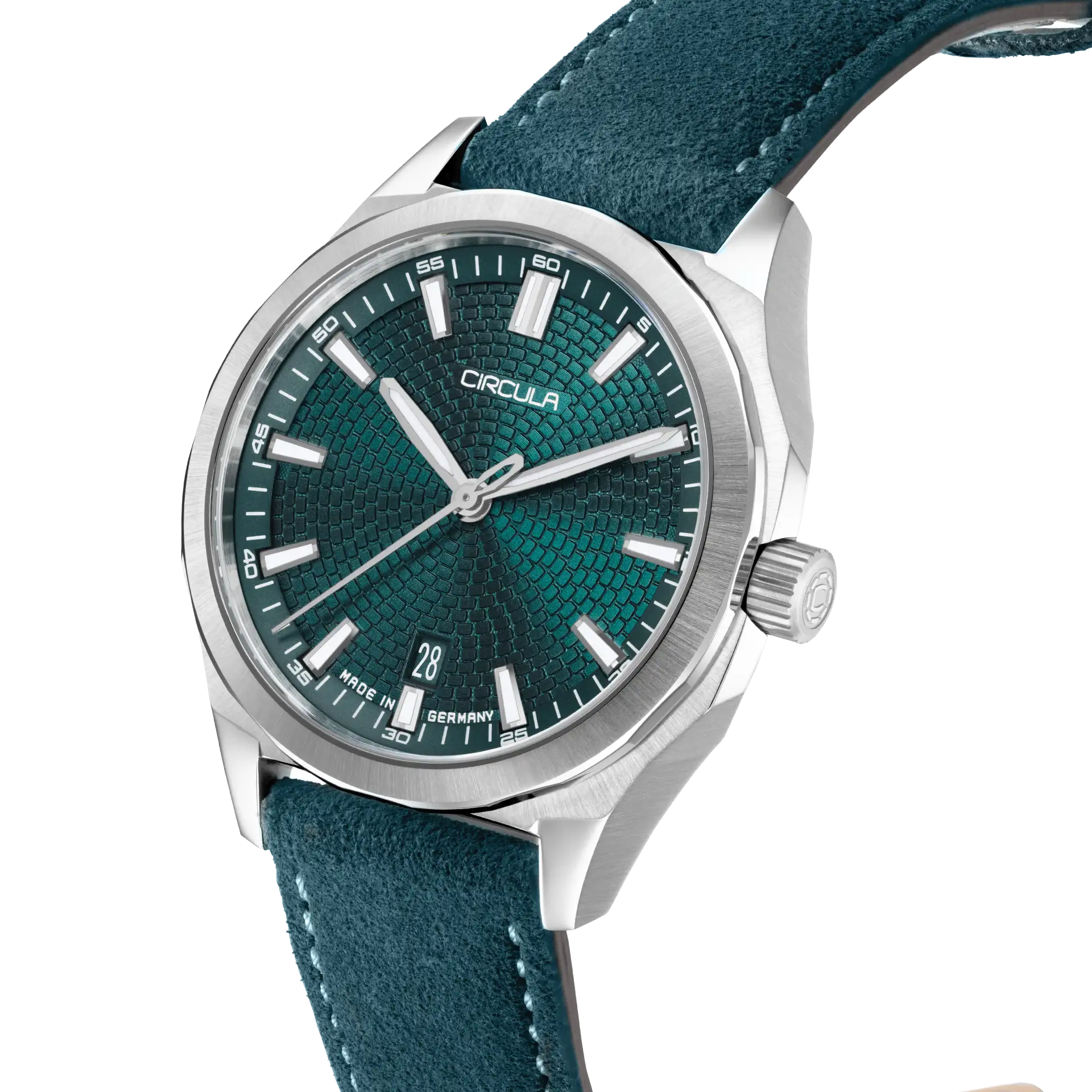 Facet 41 Petrol - Suede Strap
