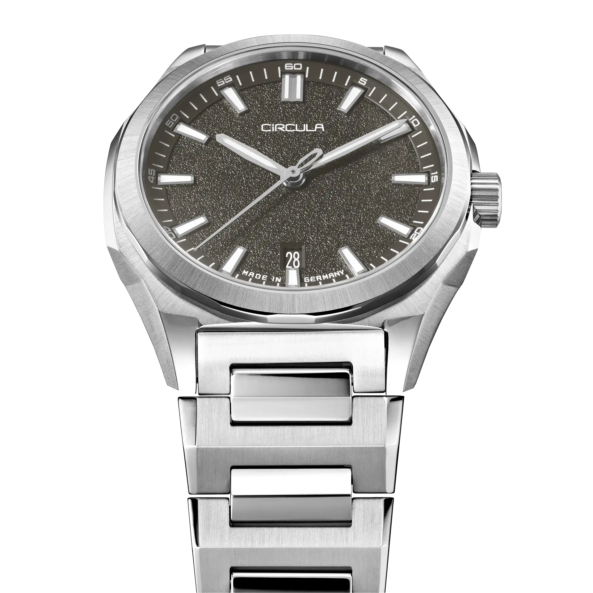 Facet 41 Anthracite - Steel Strap with Extension Folding Clasp