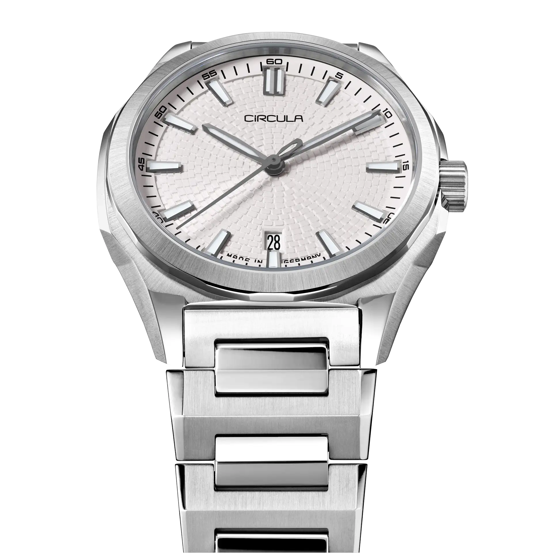 Facet 41 Snow - Steel Strap with Extension Folding Clasp